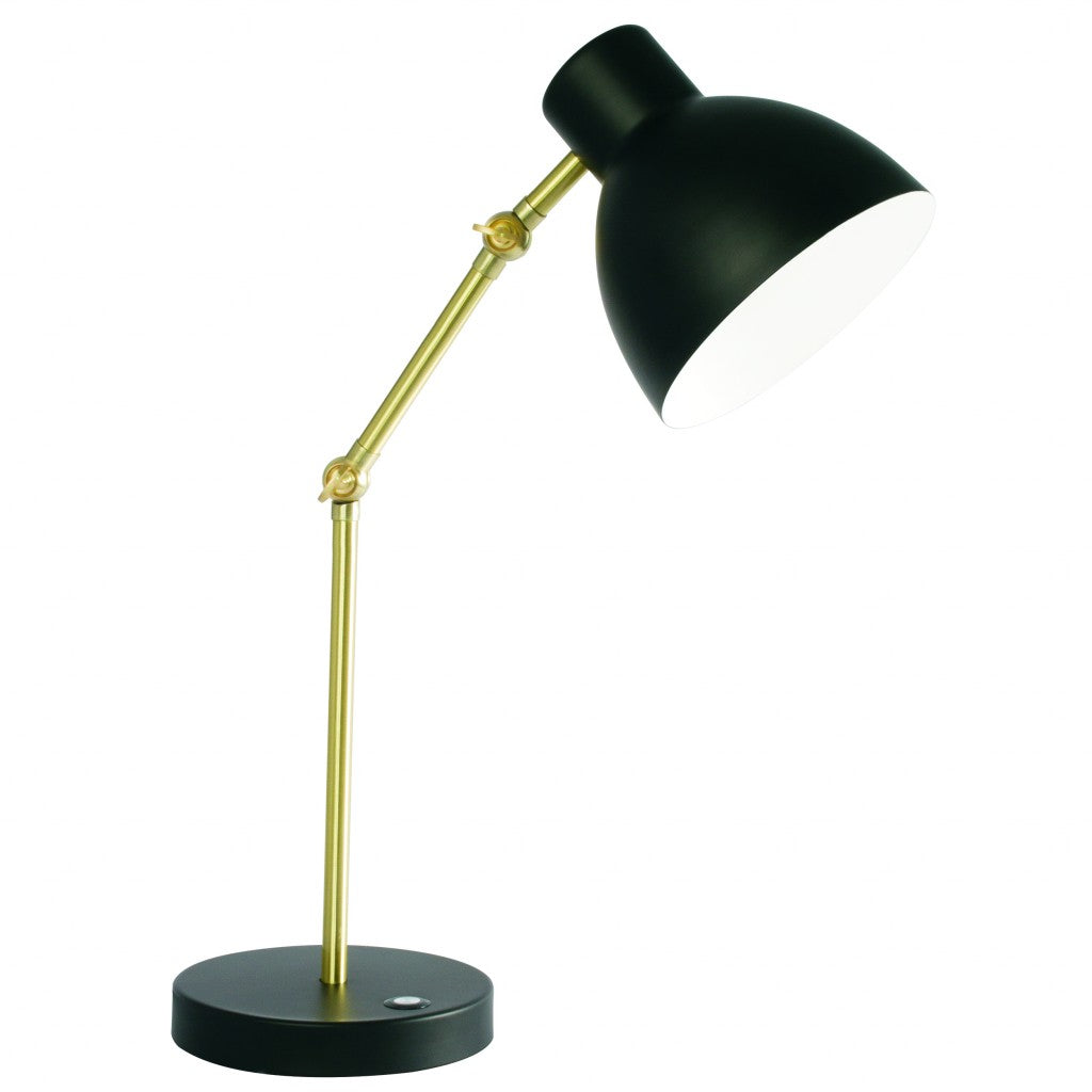Matte Black and Gold Mod LED Adjustable Desk Lamp By Homeroots | Desk Lamps | Modishstore - 3