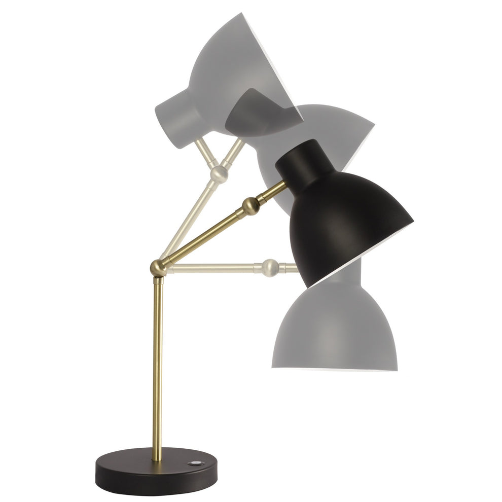 Matte Black and Gold Mod LED Adjustable Desk Lamp By Homeroots | Desk Lamps | Modishstore - 4