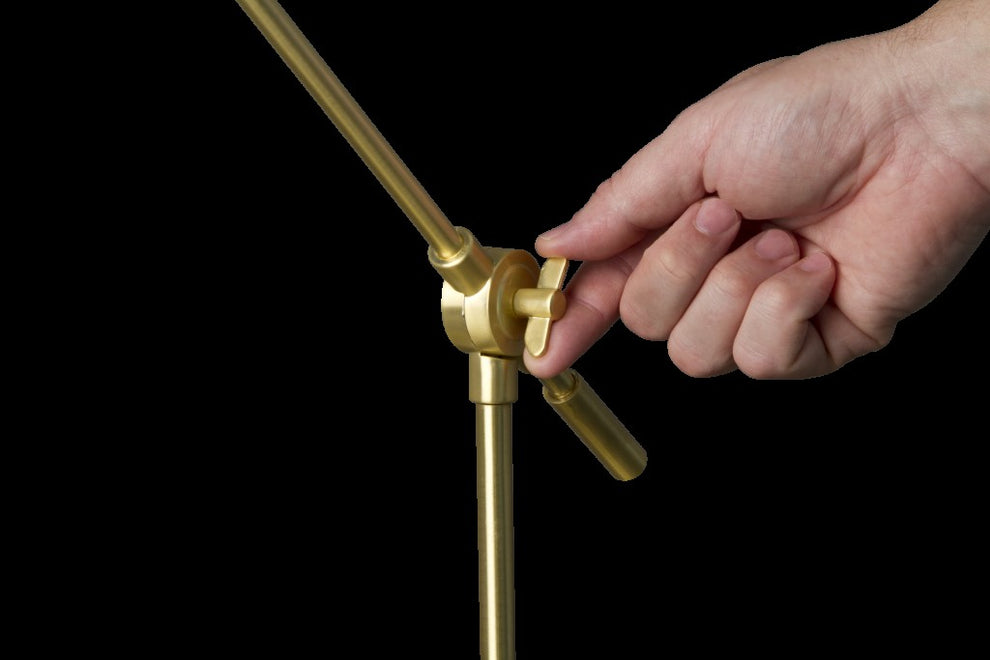 Shiny Satin Brass LED Adjustable Desk Lamp By Homeroots | Desk Lamps | Modishstore - 3