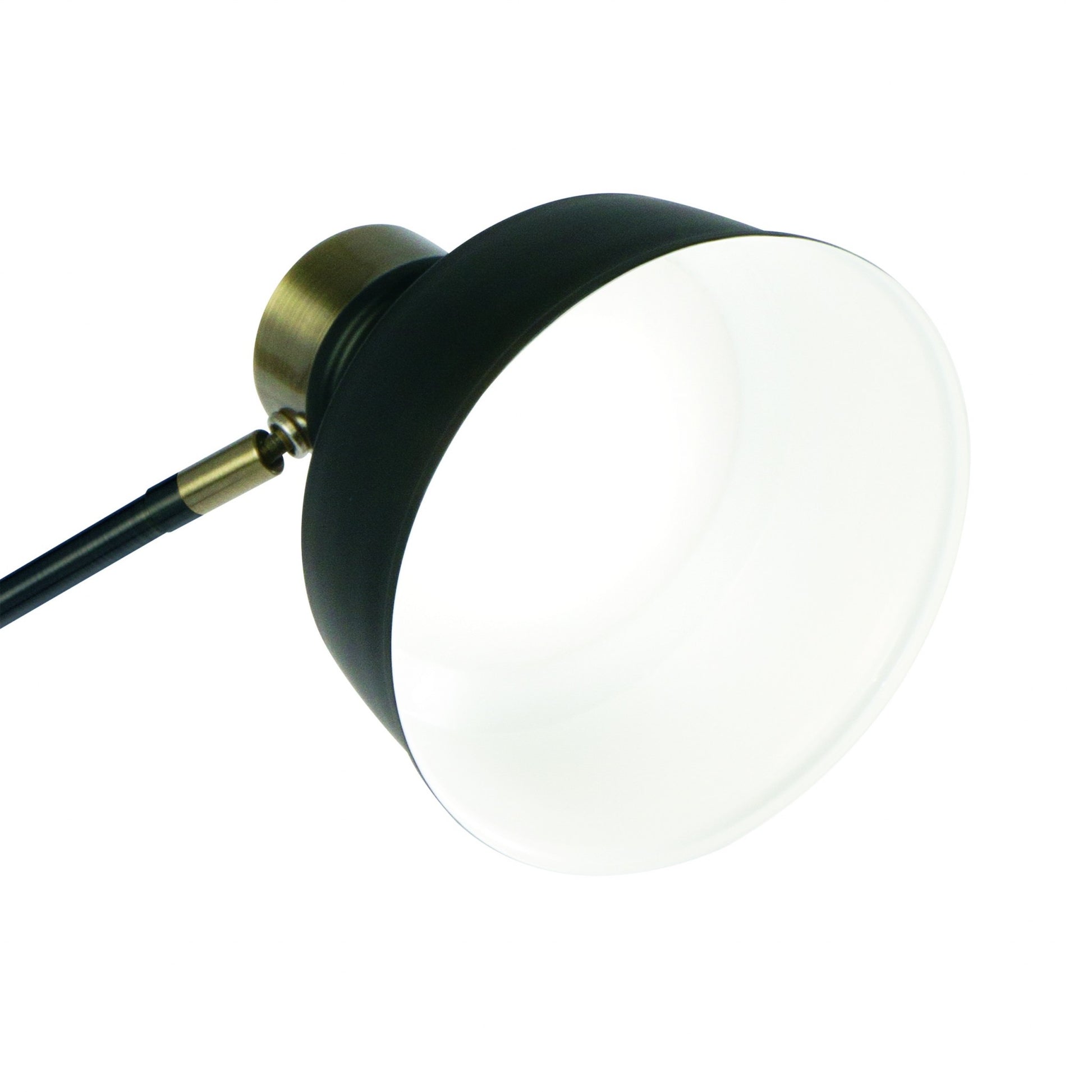 Matte Black and Antiqued Brass LED Adjustable Desk Lamp By Homeroots | Desk Lamps | Modishstore - 5