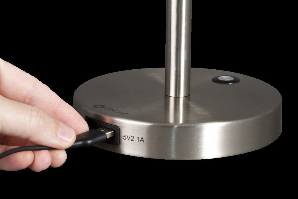 Brushed Silver LED Adjustable Desk Lamp By Homeroots | Desk Lamps | Modishstore - 6