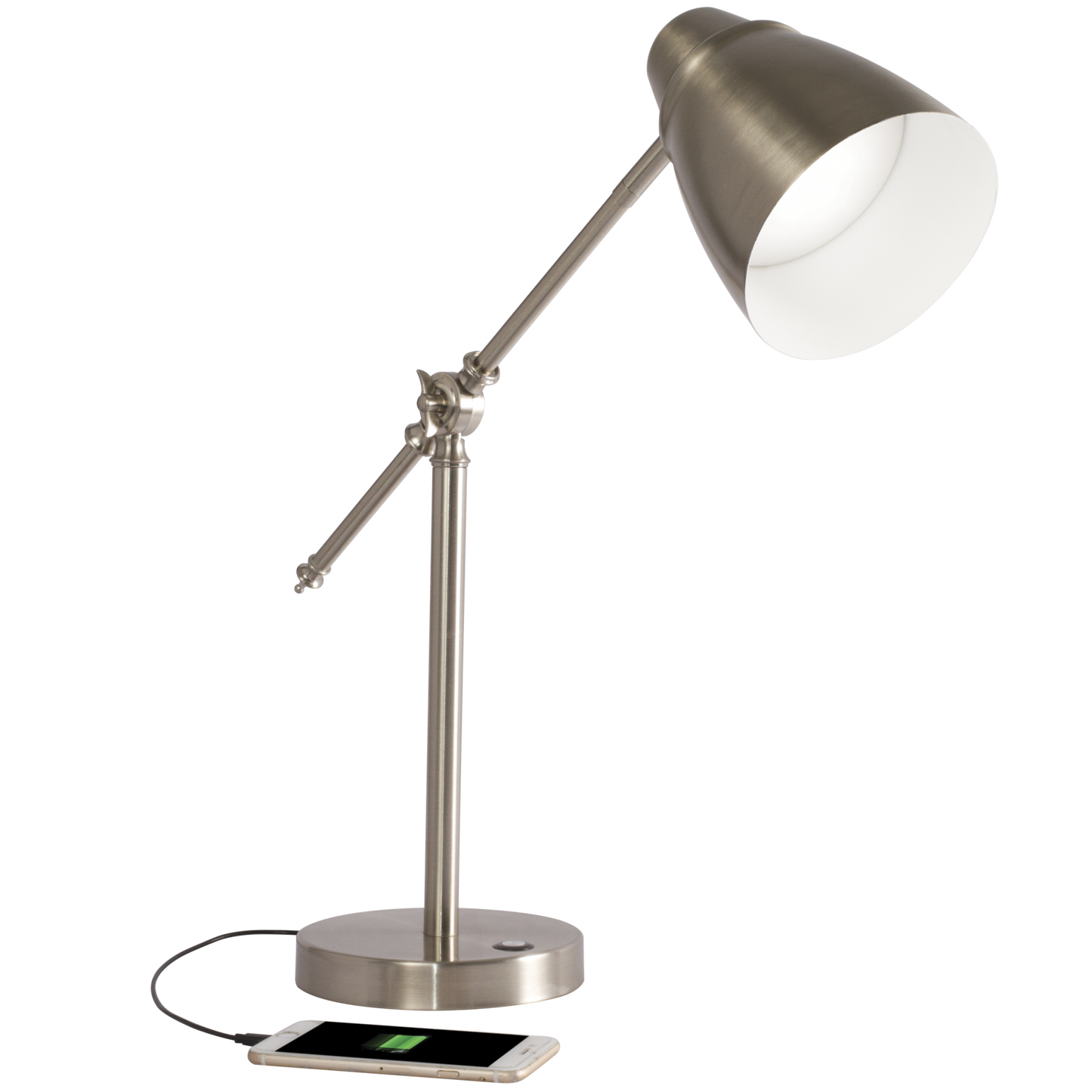 Brushed Silver LED Adjustable Desk Lamp By Homeroots | Desk Lamps | Modishstore - 7