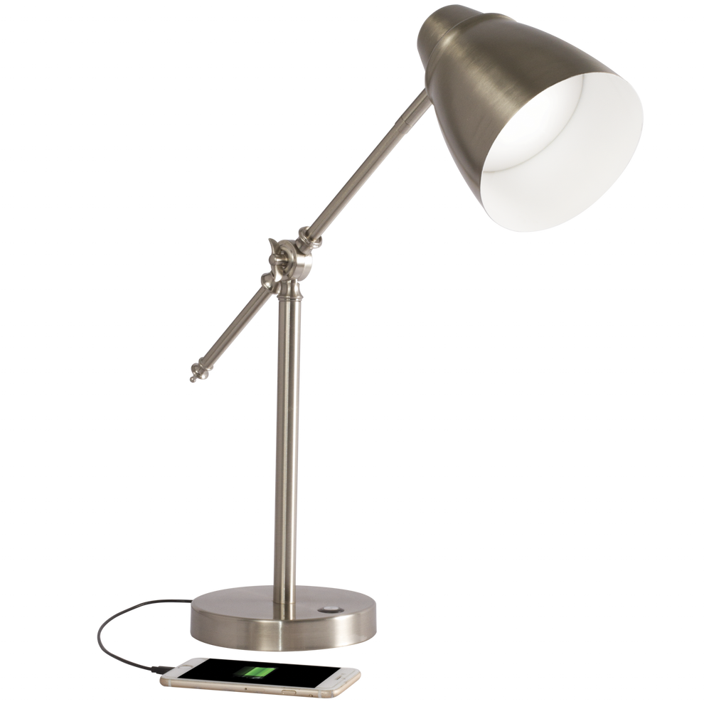 Brushed Silver LED Adjustable Desk Lamp By Homeroots | Desk Lamps | Modishstore - 7