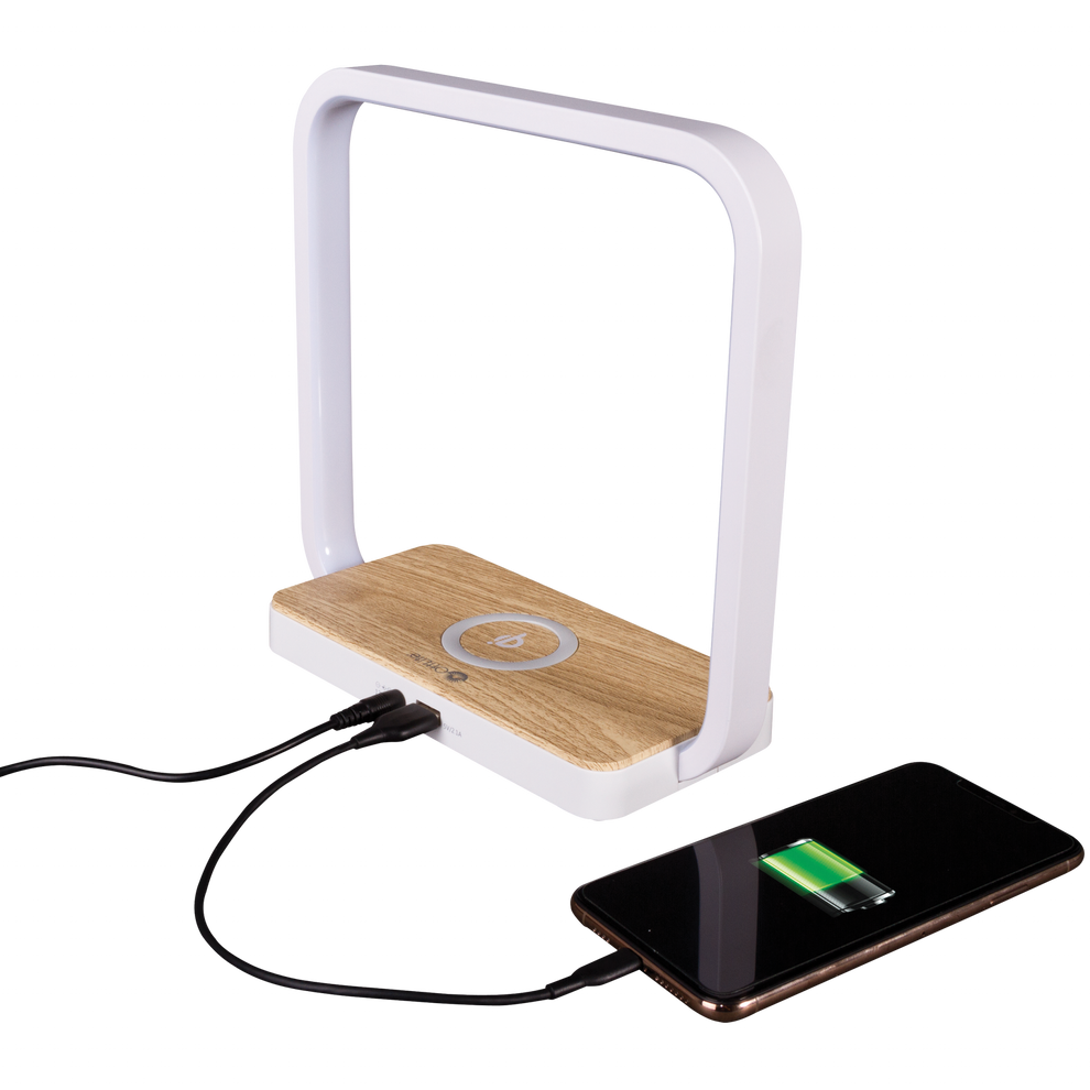 Contemporary White Wireless Phone Charger By Homeroots | Table Lamps | Modishstore - 6