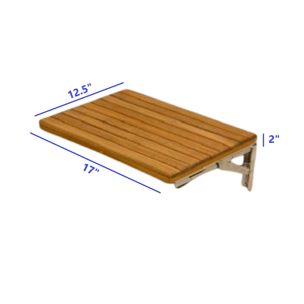 17" Premium Wall Mount Teak Shower Bench By Homeroots | Benches | Modishstore - 7
