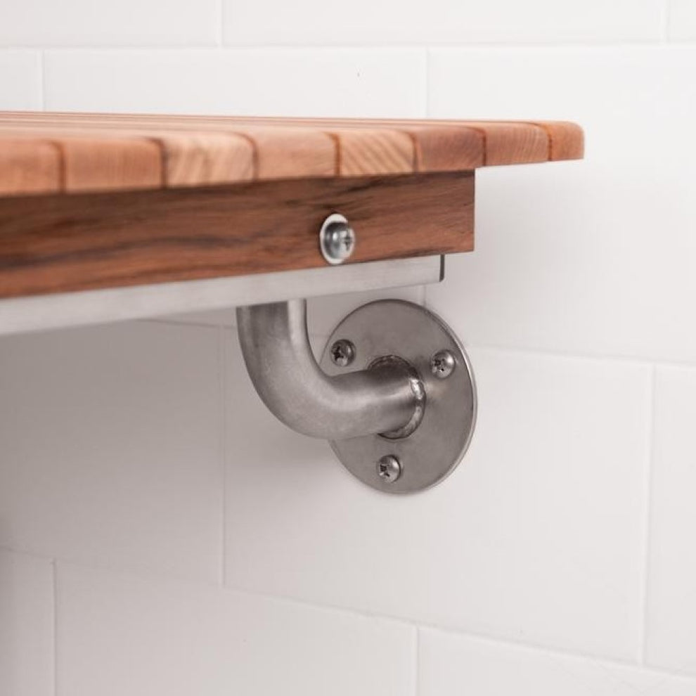 28" Premium Wall Mount Teak Shower Bench By Homeroots | Benches | Modishstore - 3