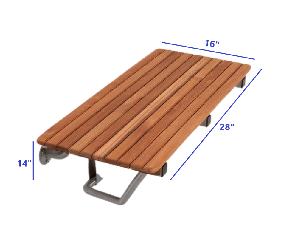 28" Premium Wall Mount Teak Shower Bench By Homeroots | Benches | Modishstore - 4