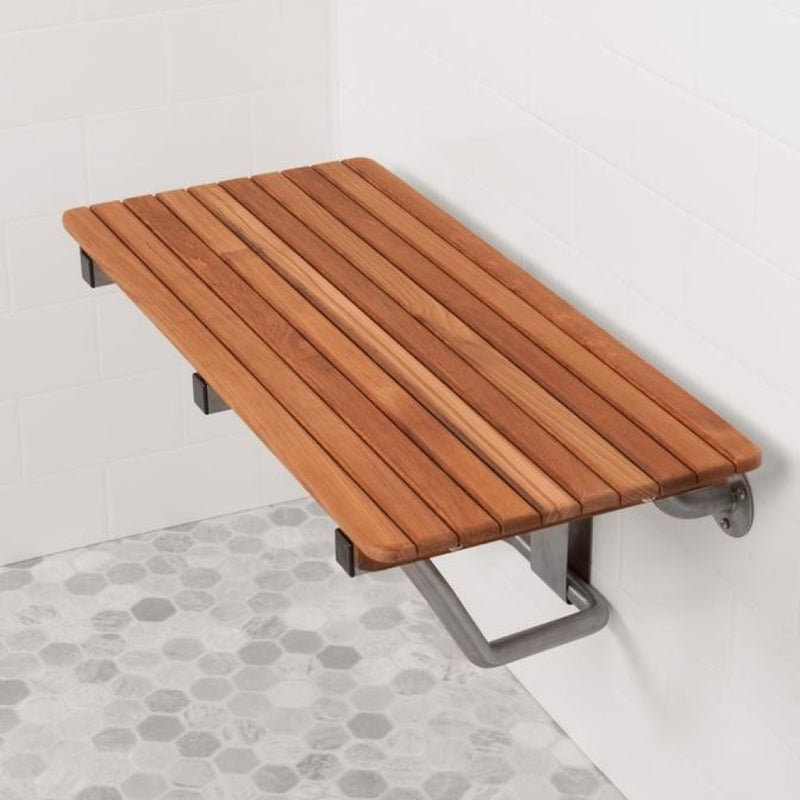 36" Premium Wall Mount Teak Shower Bench By Homeroots | Benches | Modishstore