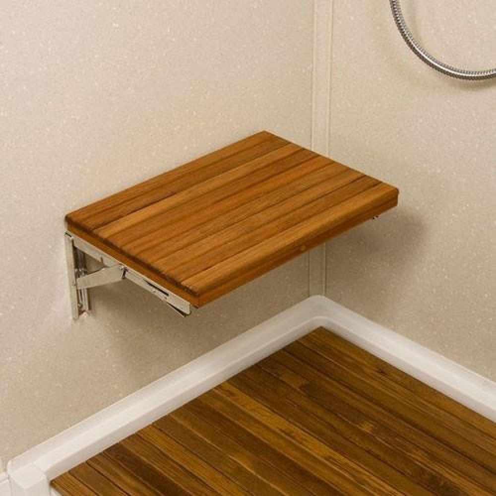 17" Grand Resort Wall Mount Teak Shower Bench By Homeroots | Benches | Modishstore