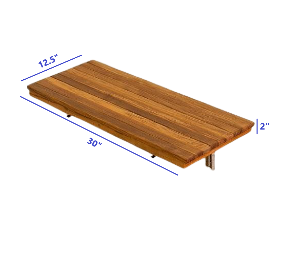 30" Grand Resort Wall Mount Teak Shower Bench By Homeroots | Benches | Modishstore - 5