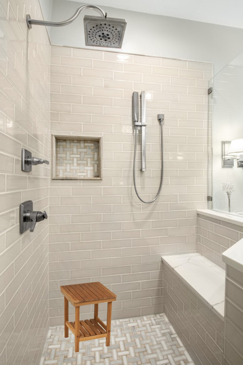 16" Grand Resort Teak Compact Shower Stool By Homeroots | Stools | Modishstore - 3