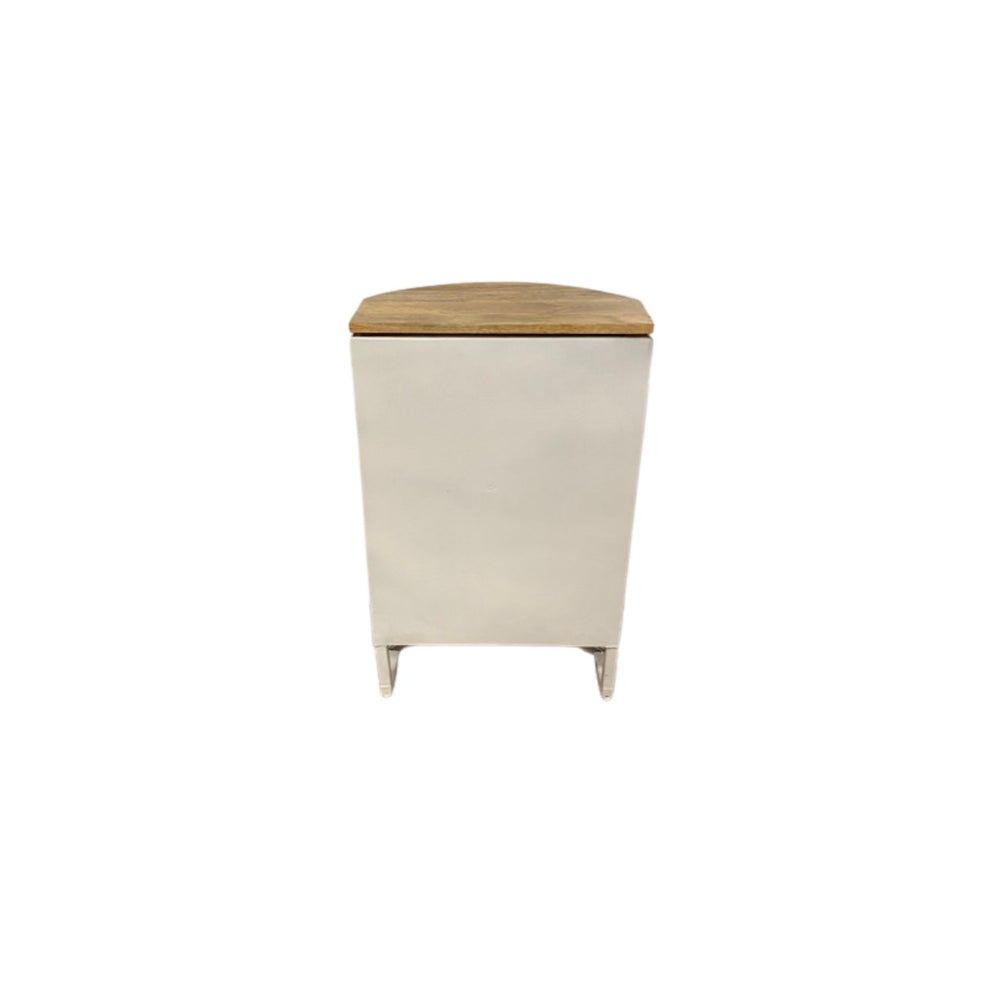 Modern Blue Metal And Wood Hippy Van Side Table By Homeroots | End Tables | Modishstore - 4