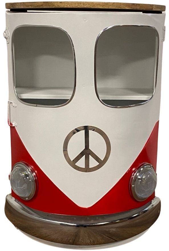 Modern Blue Metal And Wood Hippy Van Side Table By Homeroots | End Tables | Modishstore - 10