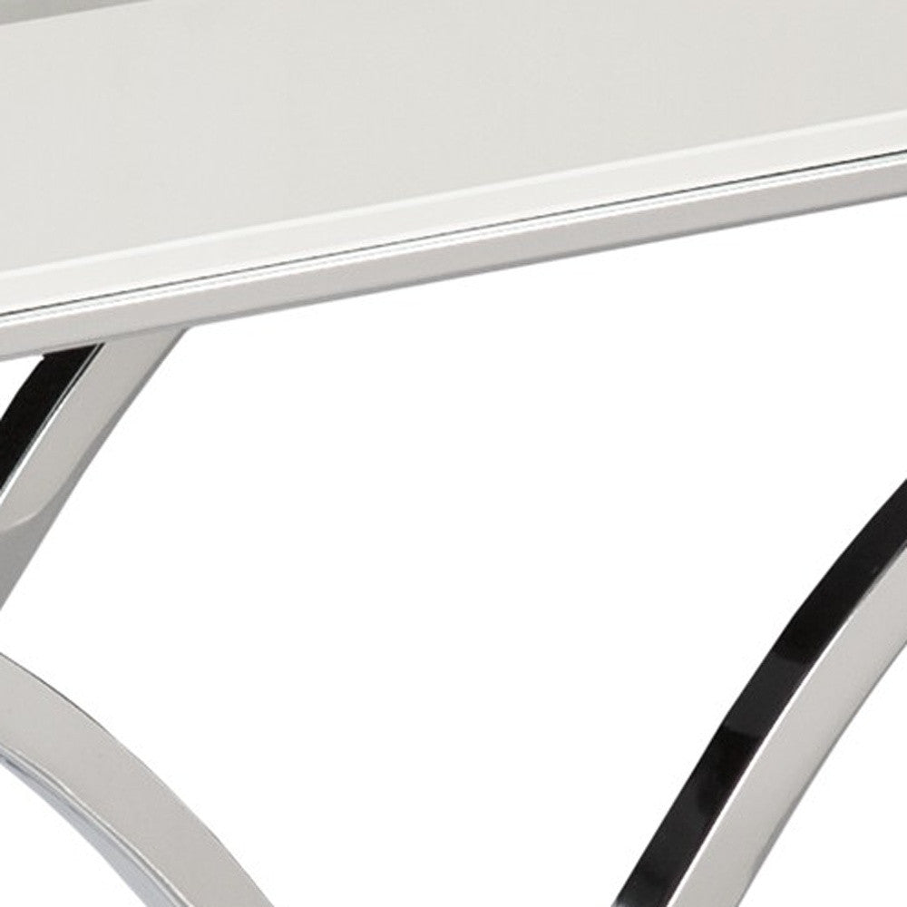 42" Silver Mirrored Glass Cross Leg Console Table By Homeroots | Console Tables | Modishstore - 3