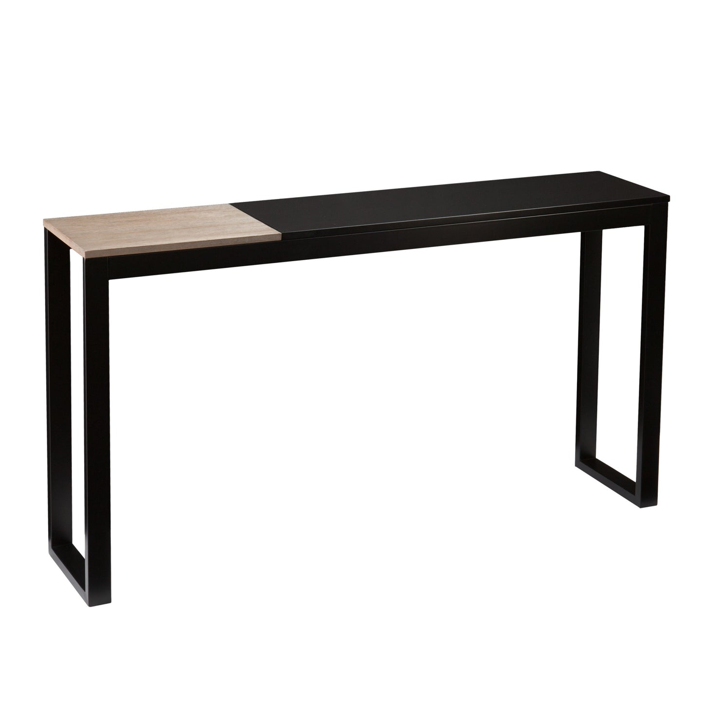 56" Natural and Black and Black Sled Console Table By Homeroots | Console Tables | Modishstore