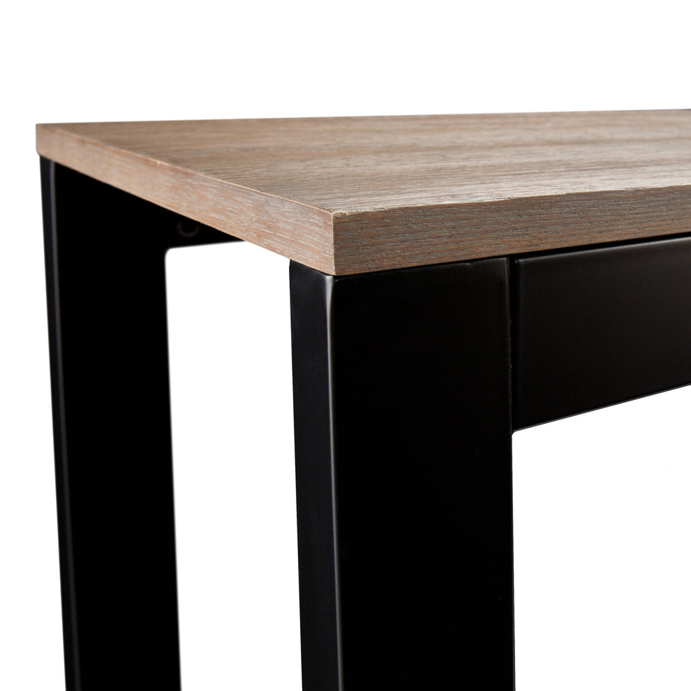 56" Natural and Black and Black Sled Console Table By Homeroots | Console Tables | Modishstore - 4