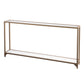 56" Clear and Gold Glass Floor Shelf Console Table With Storage By Homeroots