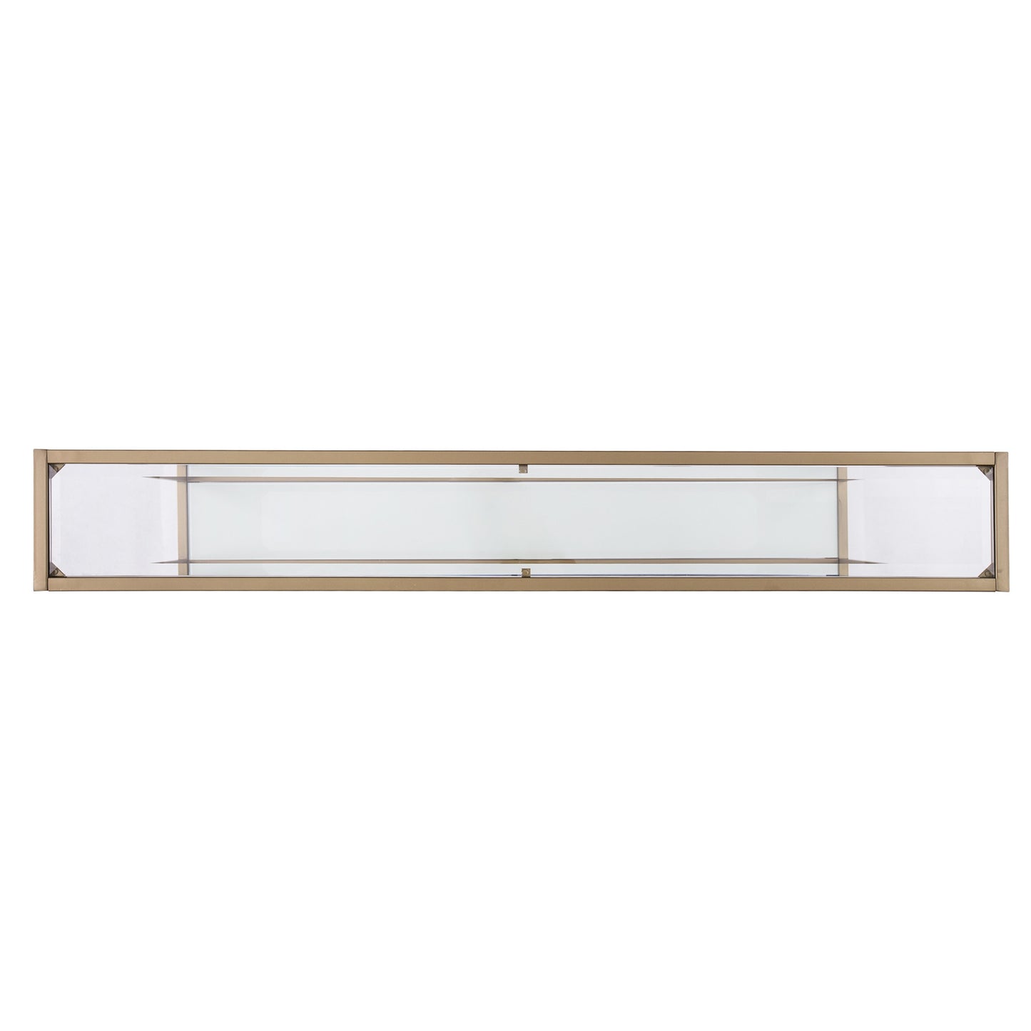 56" Clear and Gold Glass Floor Shelf Console Table With Storage By Homeroots | Console Tables | Modishstore - 2