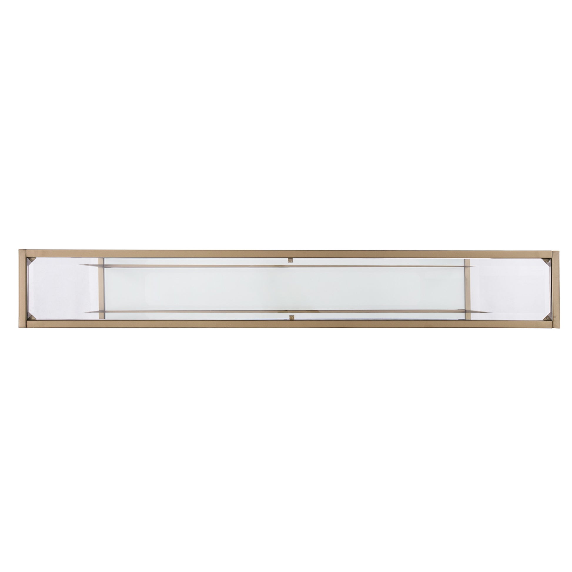 56" Clear and Gold Glass Floor Shelf Console Table With Storage By Homeroots | Console Tables | Modishstore - 2