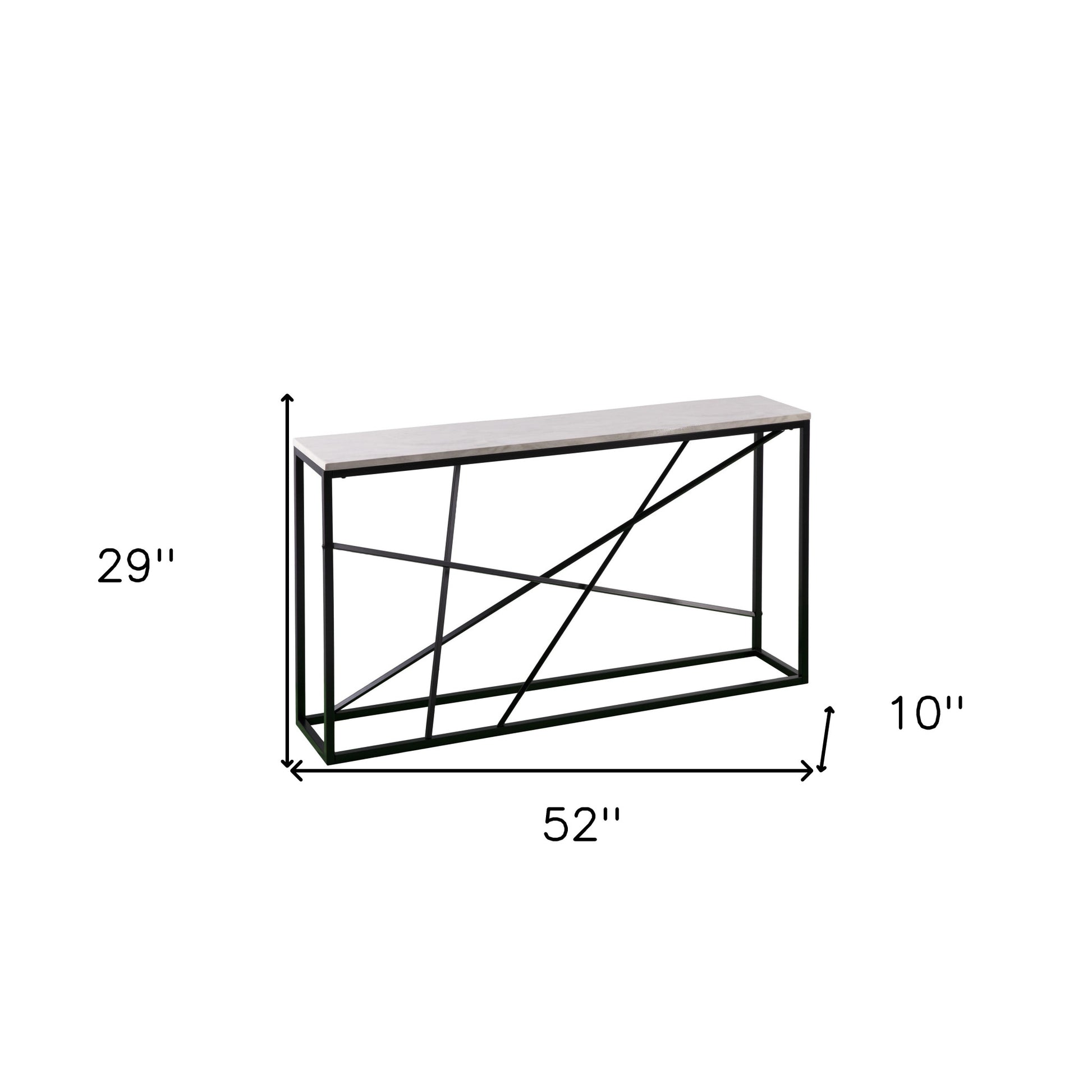 52" White and Black Faux Marble Frame Console Table By Homeroots | Console Tables | Modishstore - 9