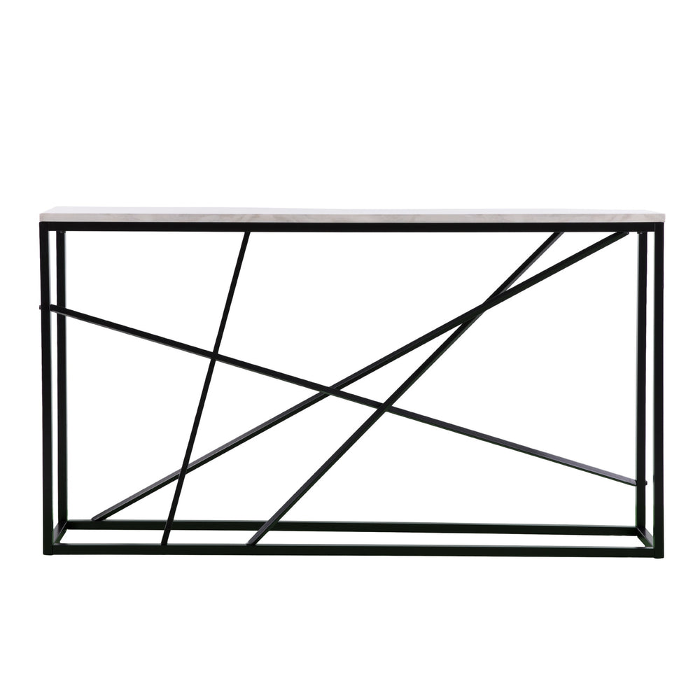 52" White and Black Faux Marble Frame Console Table By Homeroots | Console Tables | Modishstore - 2