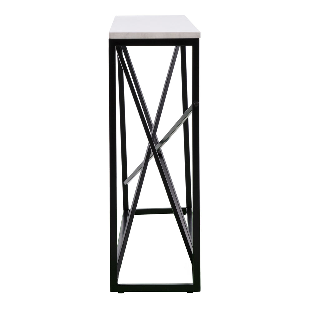 52" White and Black Faux Marble Frame Console Table By Homeroots | Console Tables | Modishstore - 4