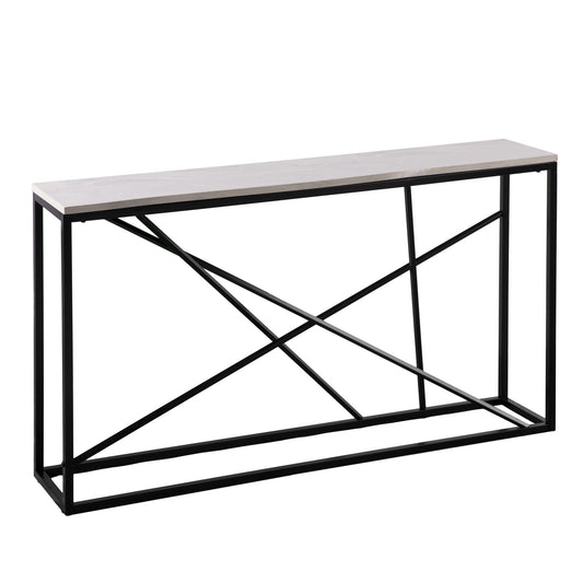 52" White and Black Faux Marble Frame Console Table By Homeroots | Console Tables | Modishstore