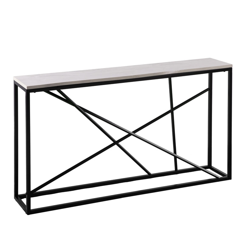 52" White and Black Faux Marble Frame Console Table By Homeroots | Console Tables | Modishstore
