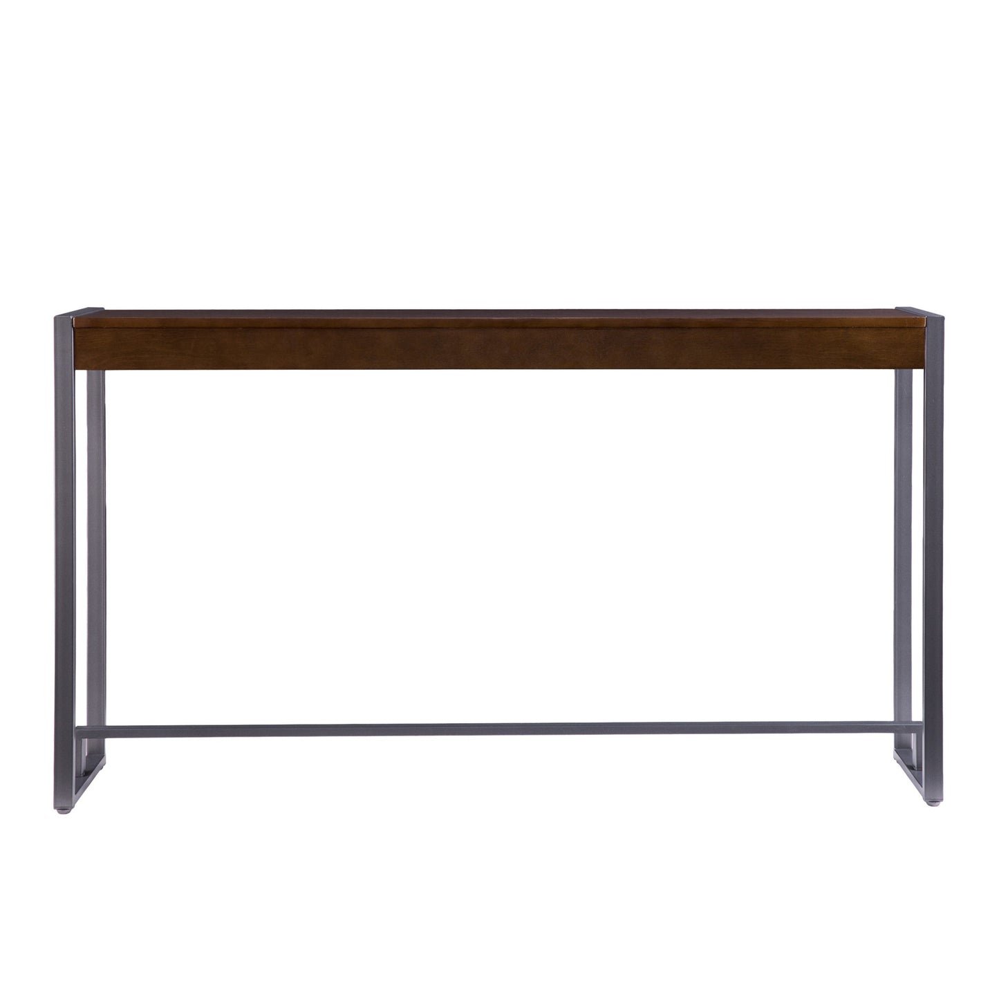 54" Dark Brown and Gunmetal Sled Console Table By Homeroots | Console Tables | Modishstore - 3