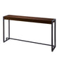 54" Dark Brown and Gunmetal Sled Console Table By Homeroots