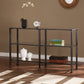 49" Clear and Black Glass Distressed Floor Shelf Console Table With Storage By Homeroots