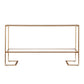 52" Clear and Gold Glass Mirrored Frame Console Table With Storage By Homeroots
