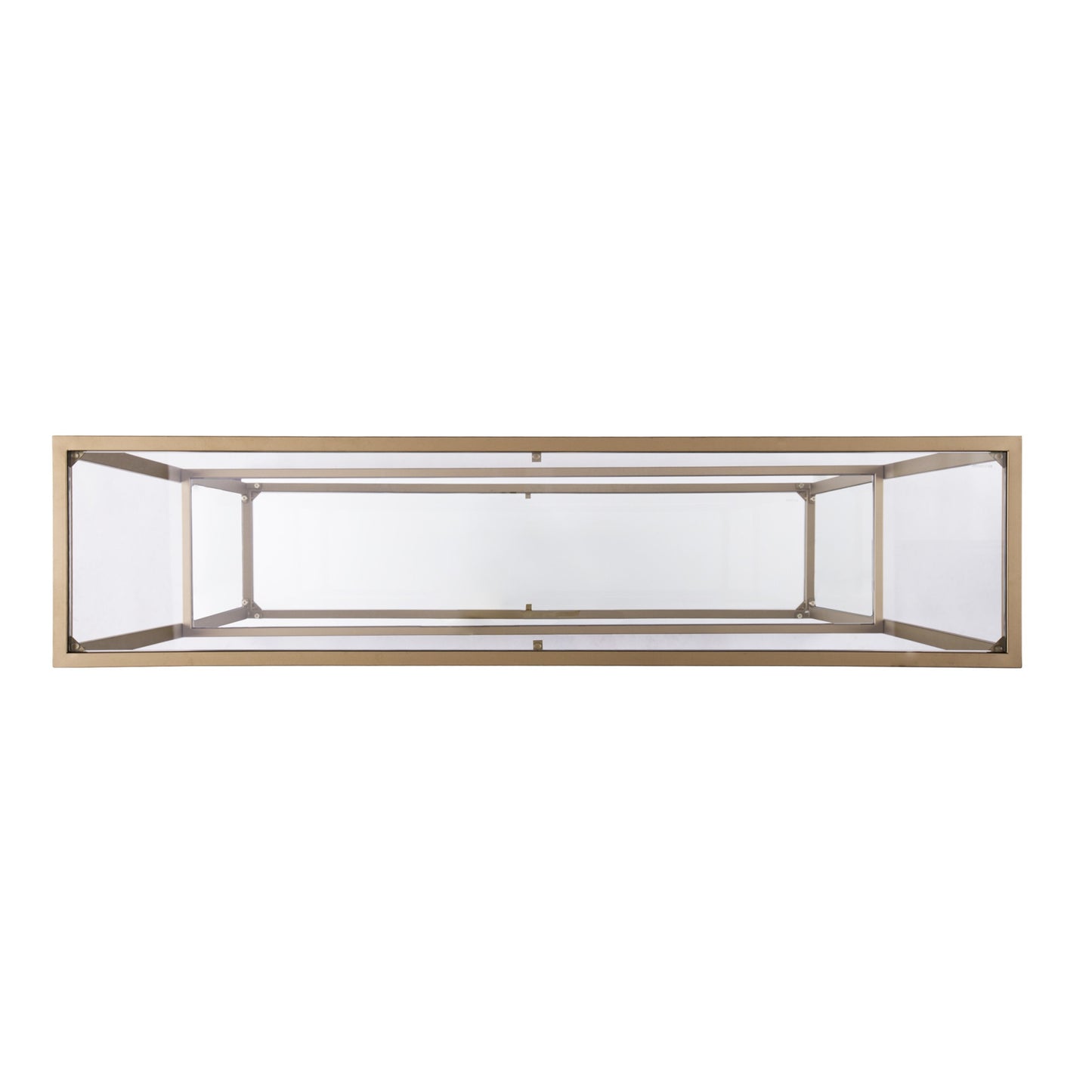 52" Clear and Gold Glass Mirrored Frame Console Table With Storage By Homeroots | Console Tables | Modishstore - 4