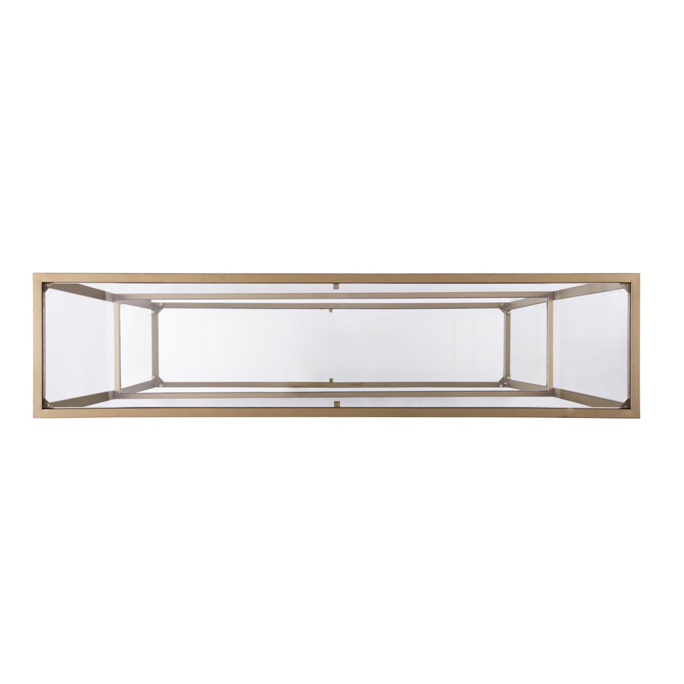 52" Clear and Gold Glass Mirrored Frame Console Table With Storage By Homeroots | Console Tables | Modishstore - 4