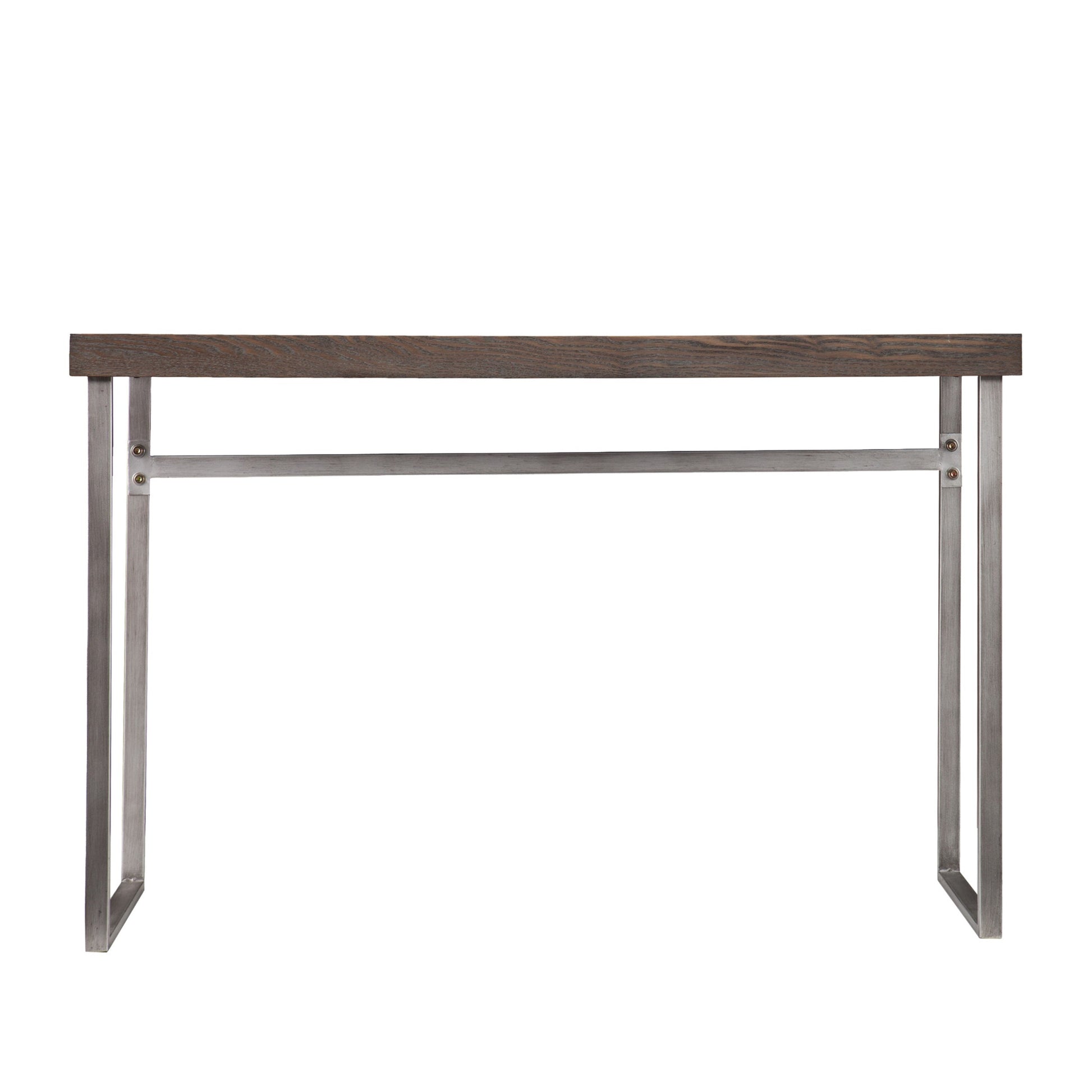 46" Gray Brown and Silver Distressed Sled Console Table By Homeroots | Console Tables | Modishstore - 2