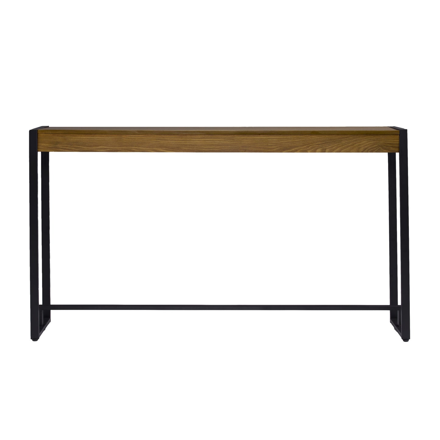 54" Gray Brown and Black Distressed Sled Console Table By Homeroots