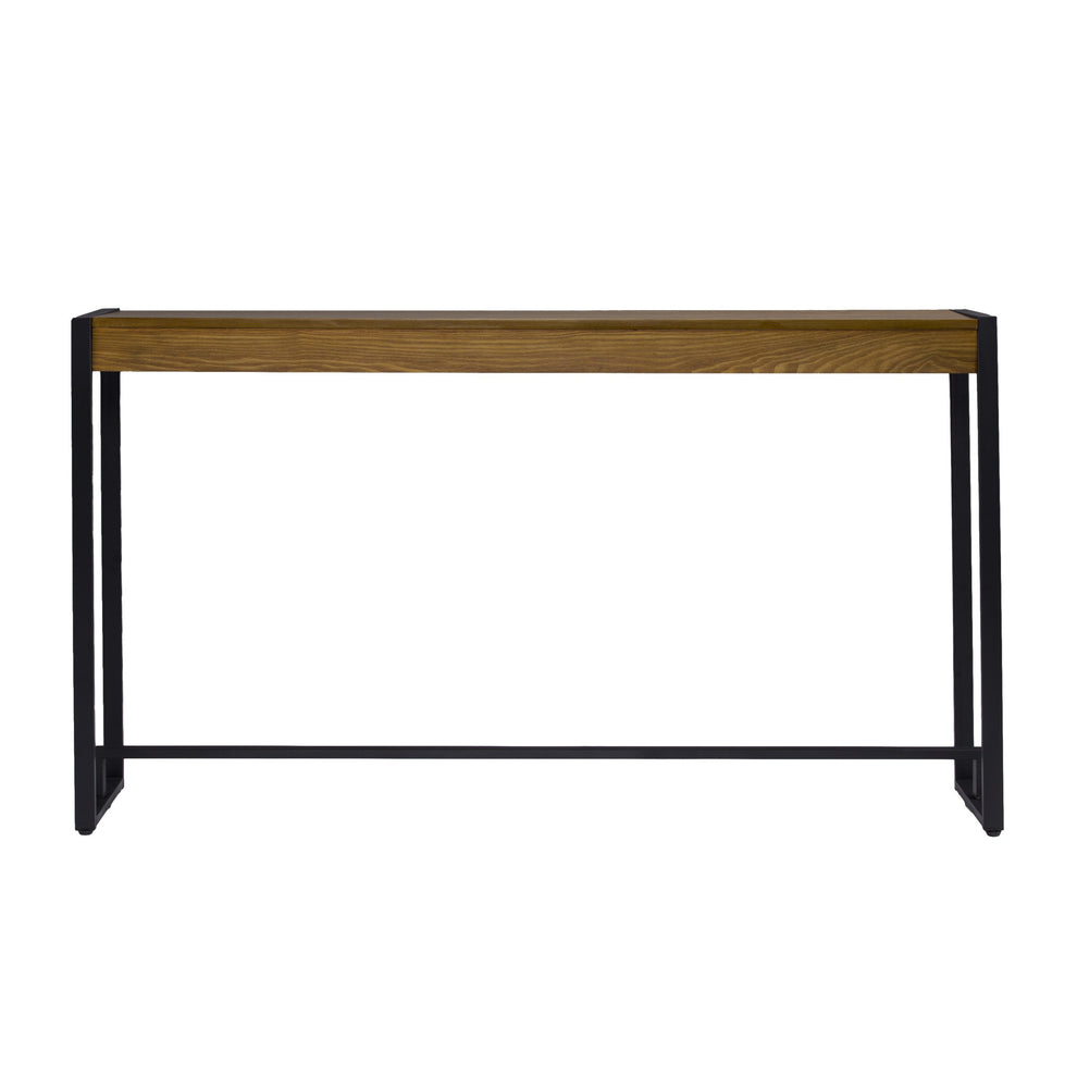 54" Gray Brown and Black Distressed Sled Console Table By Homeroots | Console Tables | Modishstore - 2