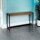 54" Gray Brown and Black Distressed Sled Console Table By Homeroots
