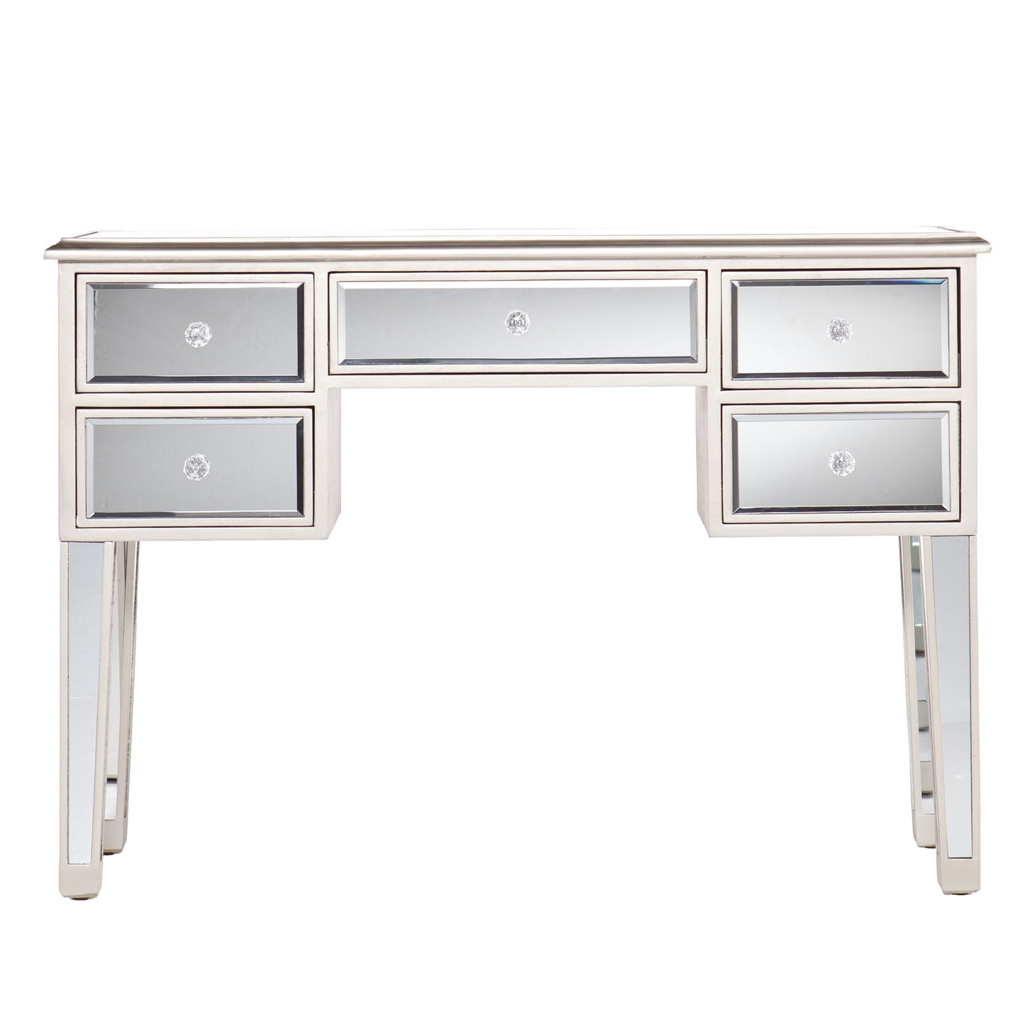 43" Silver Mirrored Glass Console Table With Storage By Homeroots | Console Tables | Modishstore