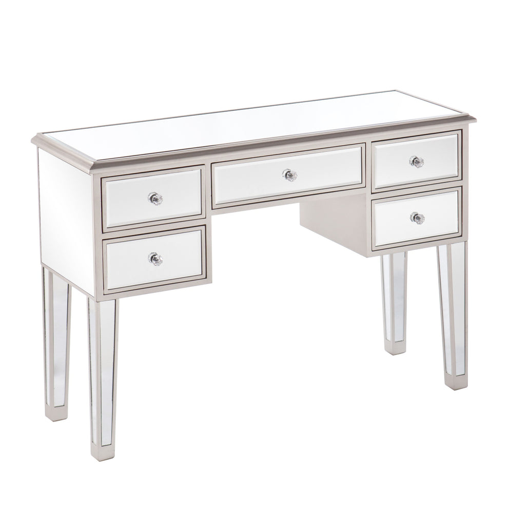 43" Silver Mirrored Glass Console Table With Storage By Homeroots | Console Tables | Modishstore - 2