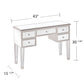 43" Silver Mirrored Glass Console Table With Storage By Homeroots