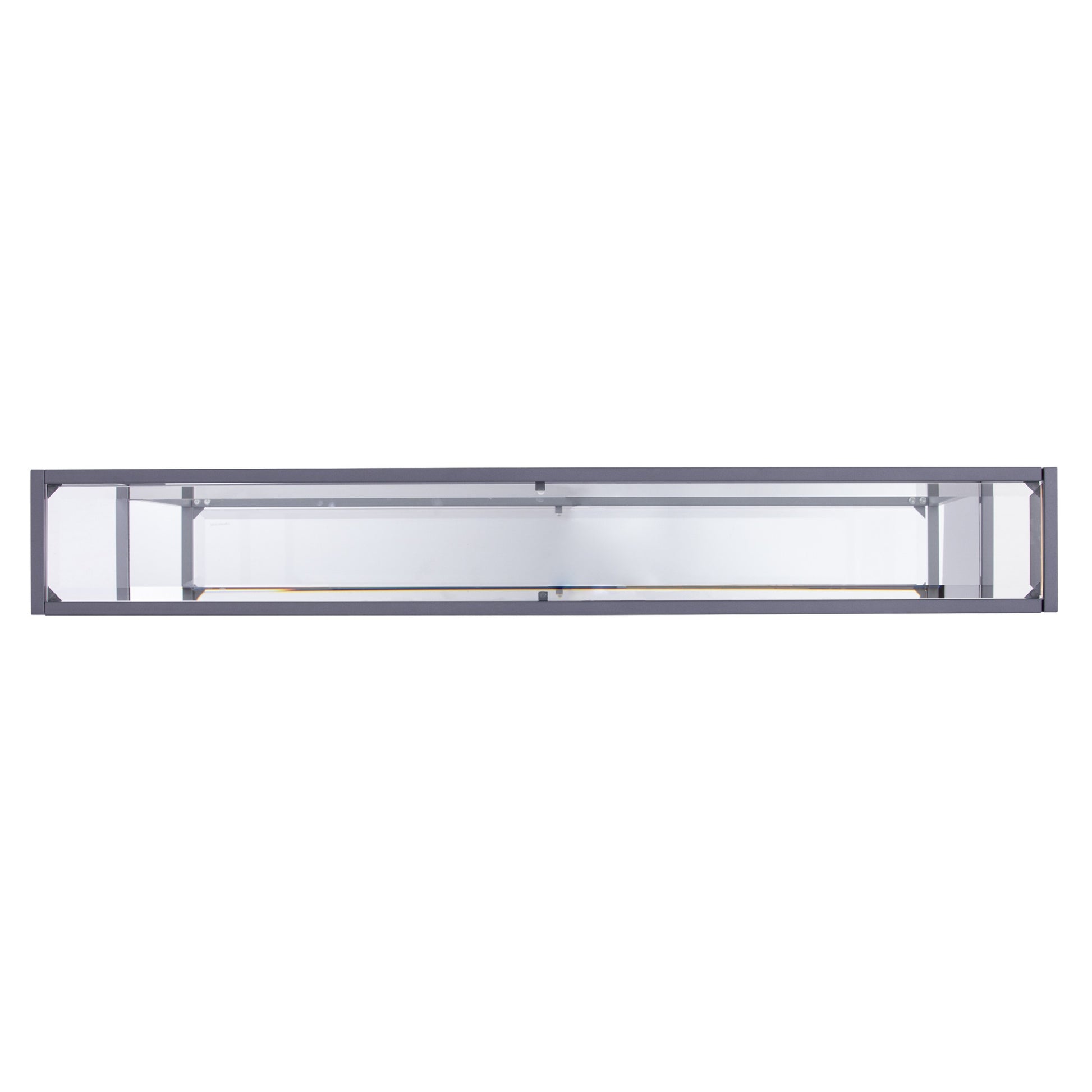 56" Clear and Silver Glass Mirrored Floor Shelf Console Table With Storage By Homeroots | Console Tables | Modishstore - 3