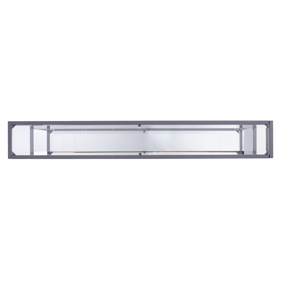 56" Clear and Silver Glass Mirrored Floor Shelf Console Table With Storage By Homeroots | Console Tables | Modishstore - 3