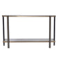 50" Smoky Black and Champagne Glass Mirrored Floor Shelf Console Table With Storage By Homeroots