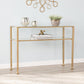 43" Clear and Gold Glass Console Table With Storage By Homeroots | Console Tables | Modishstore - 7