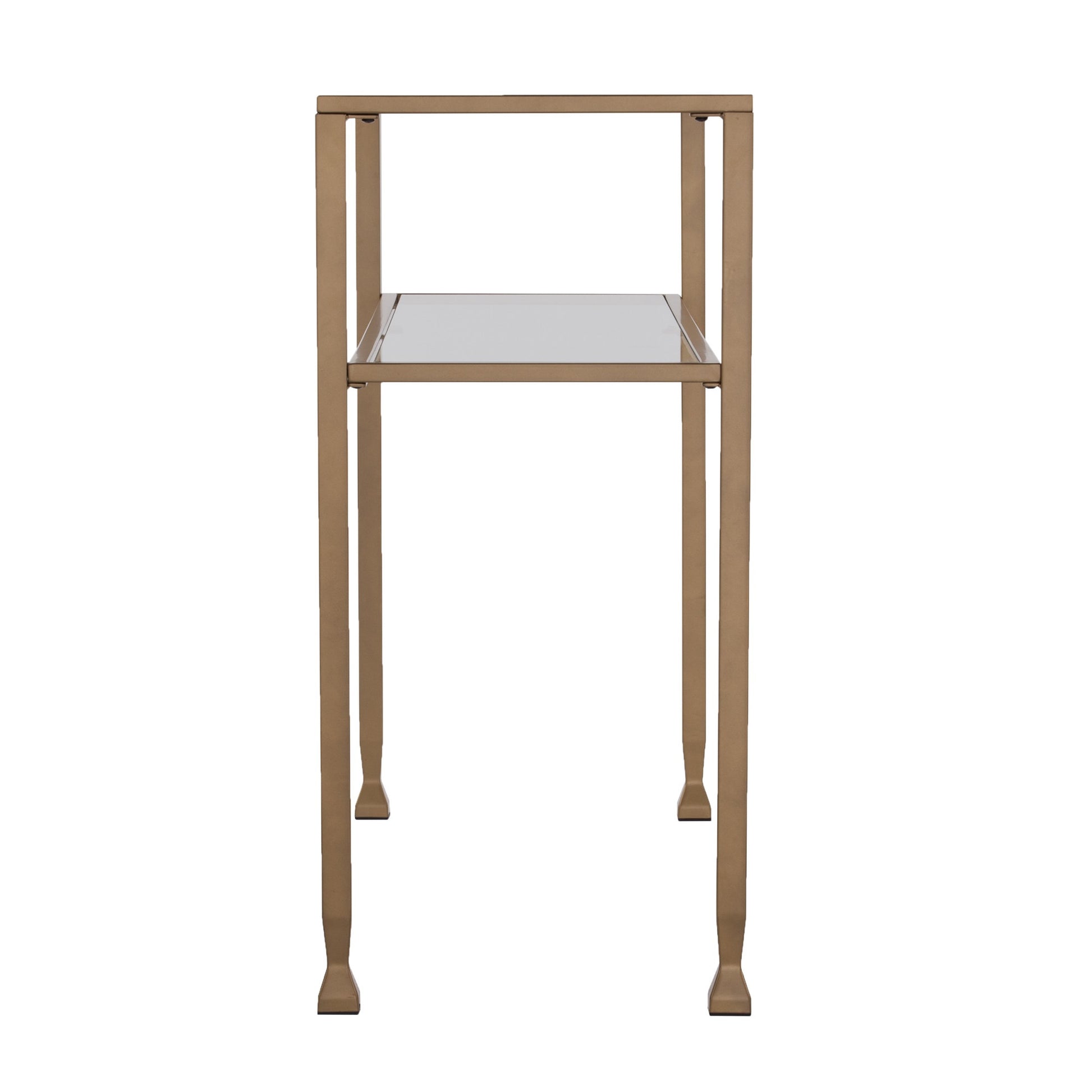 43" Clear and Gold Glass Console Table With Storage By Homeroots | Console Tables | Modishstore - 2