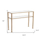 43" Clear and Gold Glass Console Table With Storage By Homeroots | Console Tables | Modishstore - 8