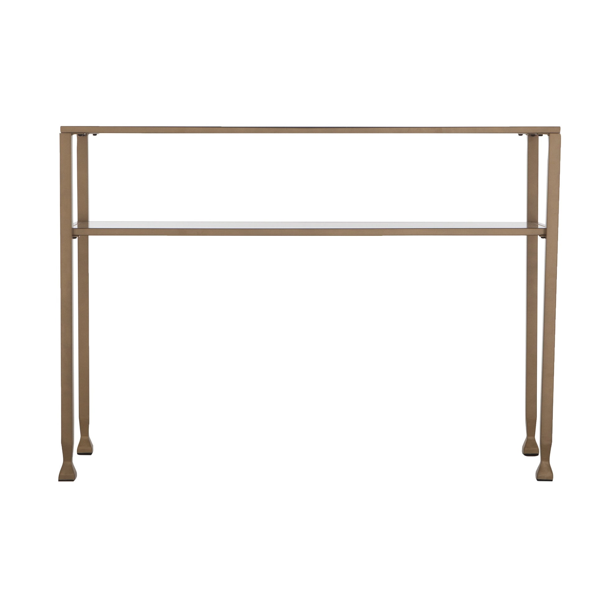 43" Clear and Gold Glass Console Table With Storage By Homeroots | Console Tables | Modishstore - 3