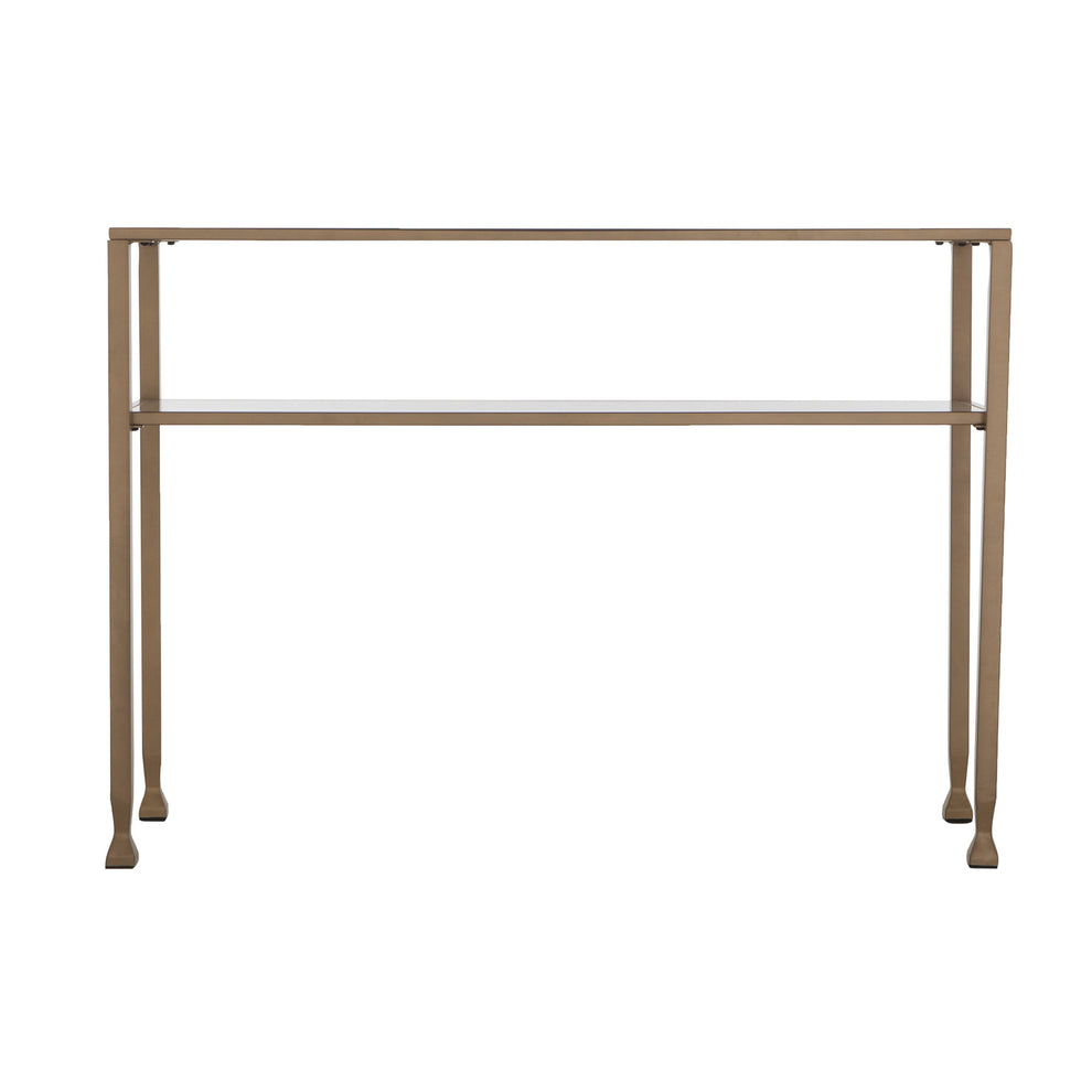 43" Clear and Gold Glass Console Table With Storage By Homeroots | Console Tables | Modishstore - 3
