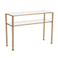43" Clear and Gold Glass Console Table With Storage By Homeroots